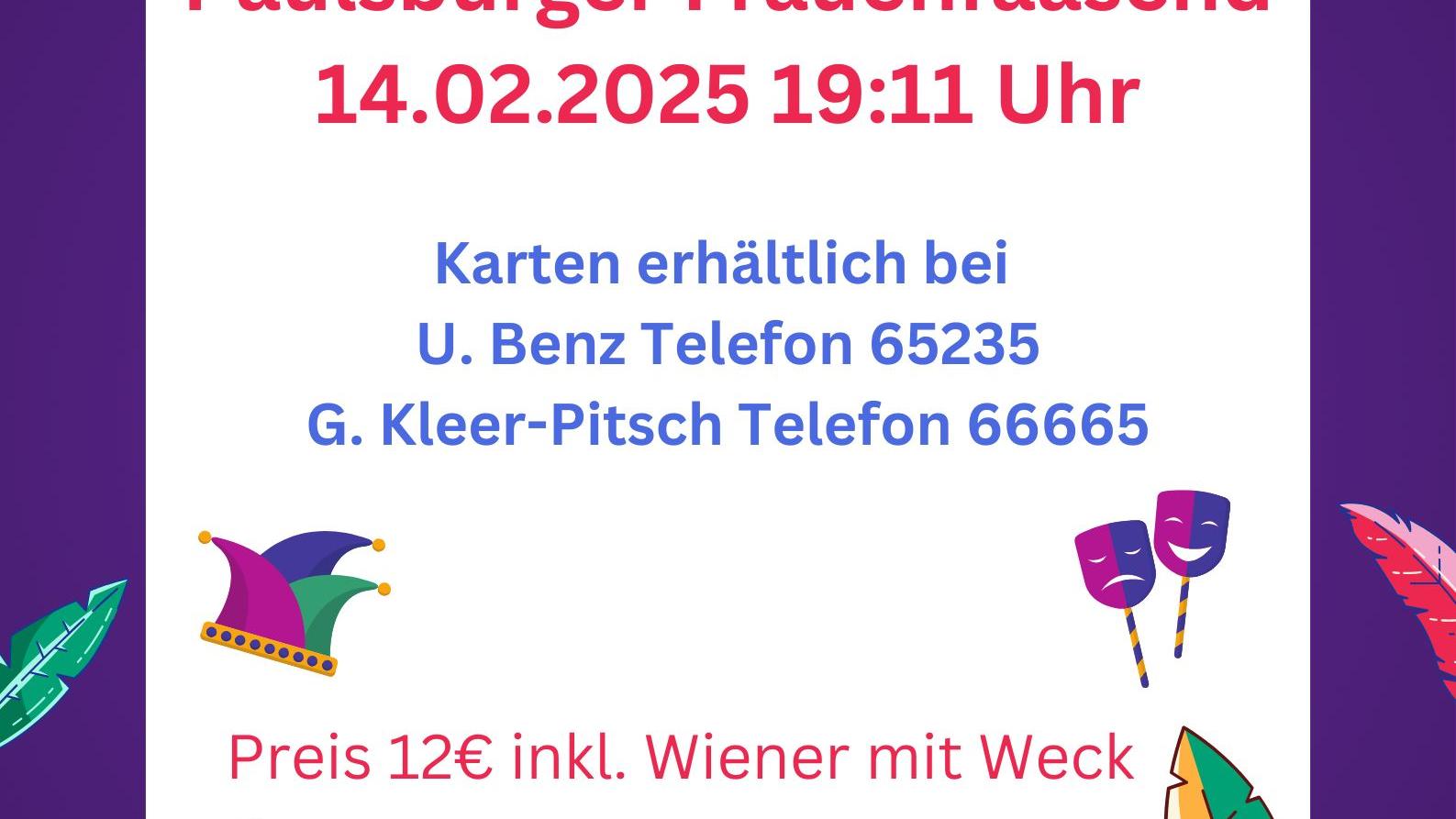 Paulsburger Frauenfaasend 14.02.2025 1911 Uhr