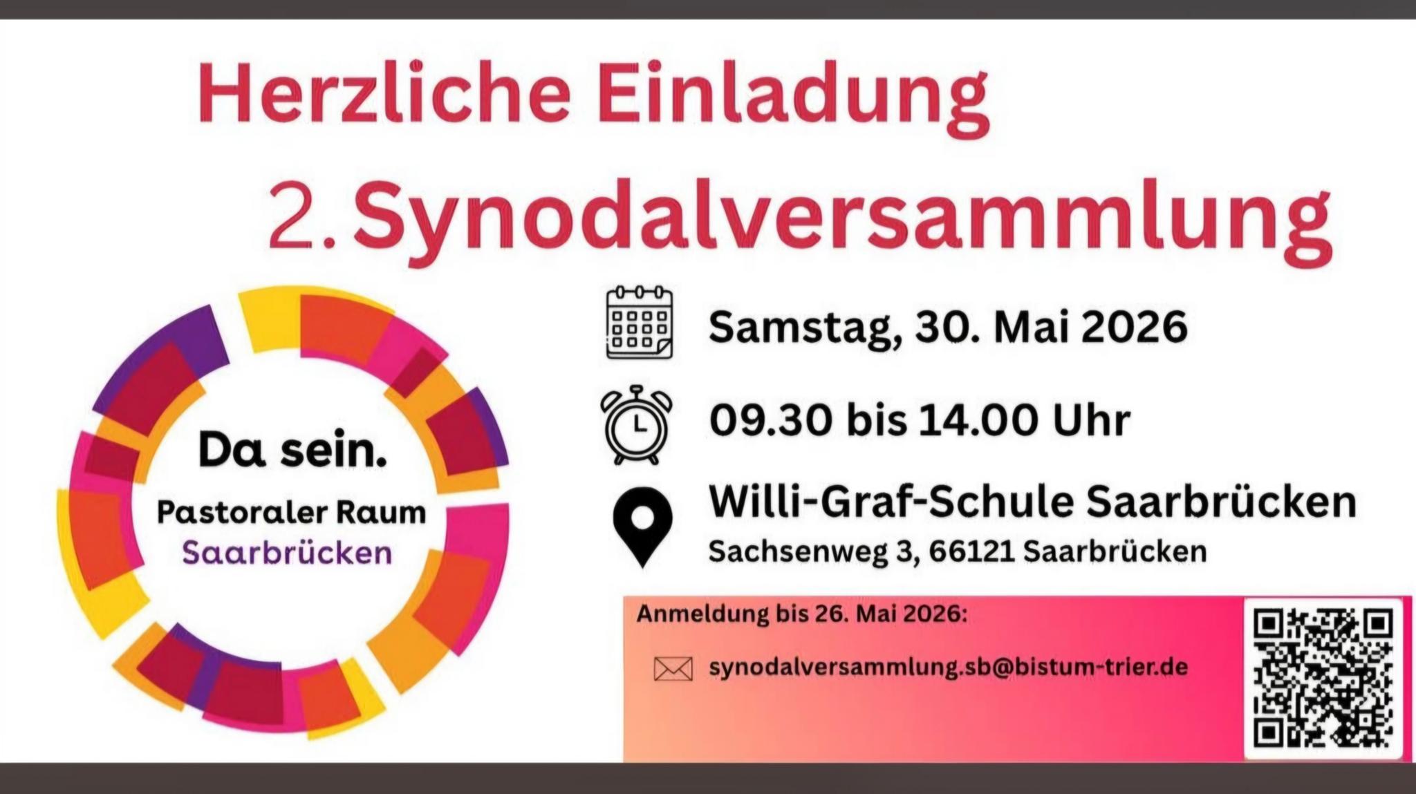 Einladung zur 2. Synodalversammlung Pastoraler Raum Saarbrücken